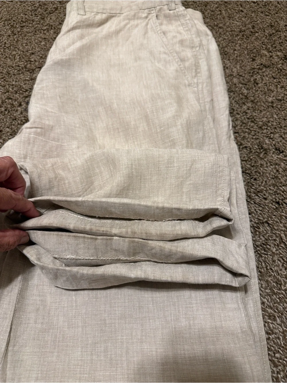 Faconnable Men's Beige Linen Blend Pants size 35